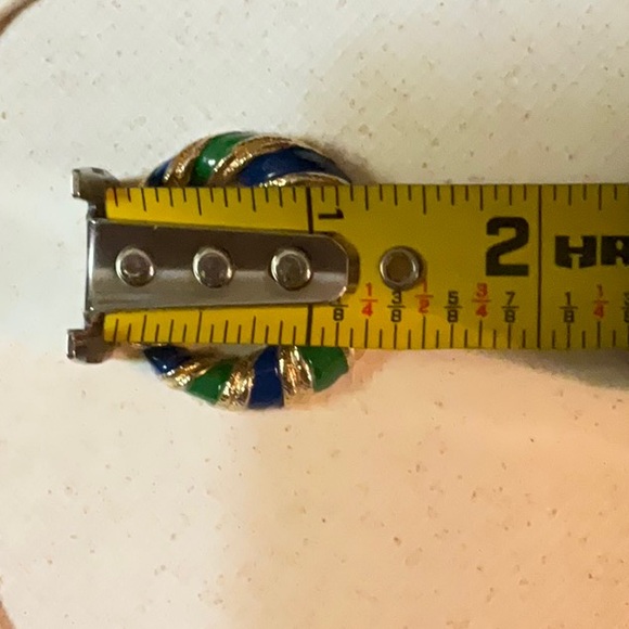 Joseph Mazer Clip Earrings Gold-Tone and Enamel Removable Charm. Vintage. - Picture 12 of 14